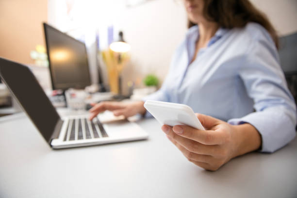 istock Remote working from home. Workplace in home office with PC, devices and gadgets. 1281587705