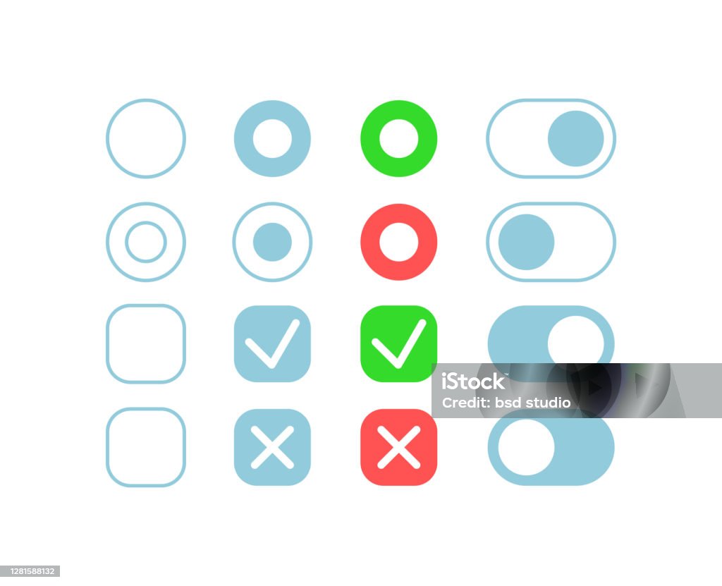 Confirm Button Color Confirmation Buttons Ui Elements Kit Stock Illustration - Download ...