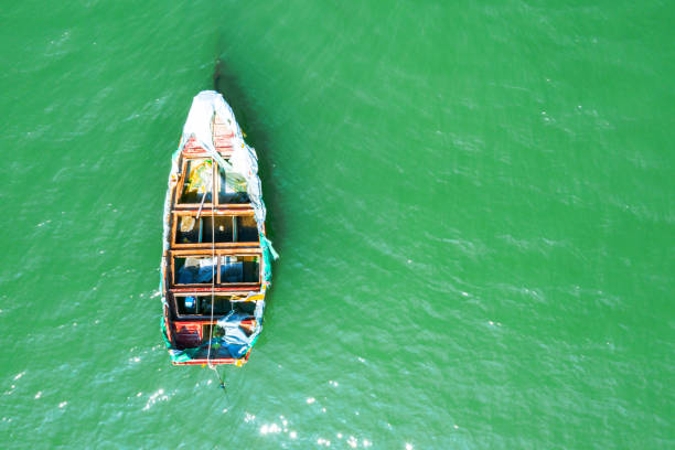 Boat anchored in the beach