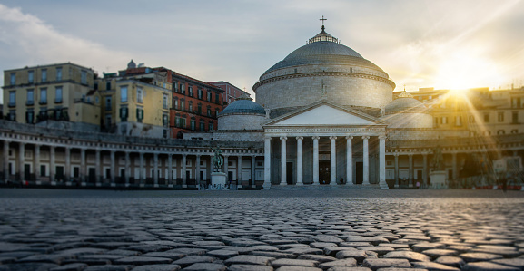 Naples, Piazza del Plebiscito Pantheon view