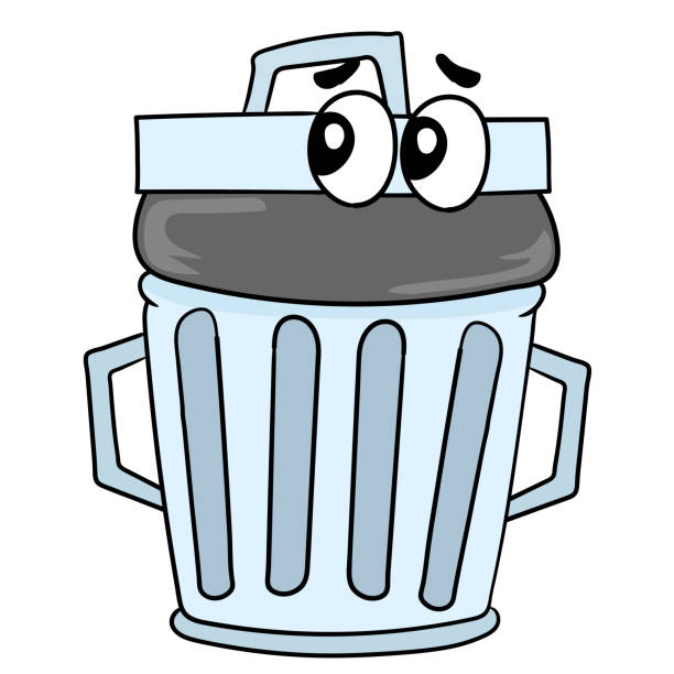 Trash Cans Full And Tidy Stock Illustration - Download Image Now - Cartoon, Garbage  Can, Can - iStock