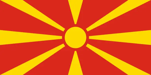 Vector illustration of Flag of North Macedonia