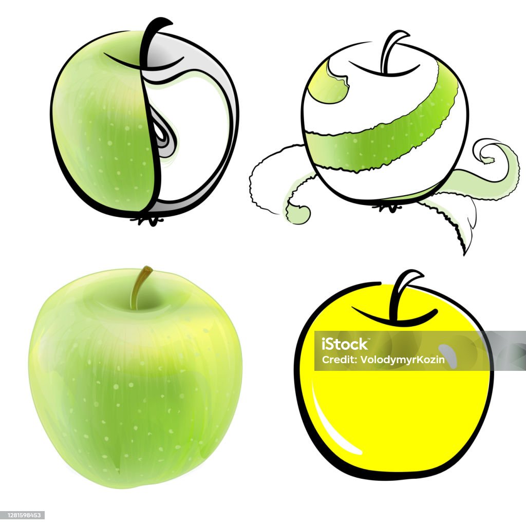 Ilustración de Manzanas Verdes Y Amarillas La Mitad De Color Con Media Rebanada Como Imagen Gráfica y más Vectores Libres de Derechos de Manzana - iStock Ilustración de Manzanas Verdes Y Amarillas La Mitad De Color Con Media Rebanada Como Imagen Gráfica y más Vectores Libres de Derechos de Manzana - iStock