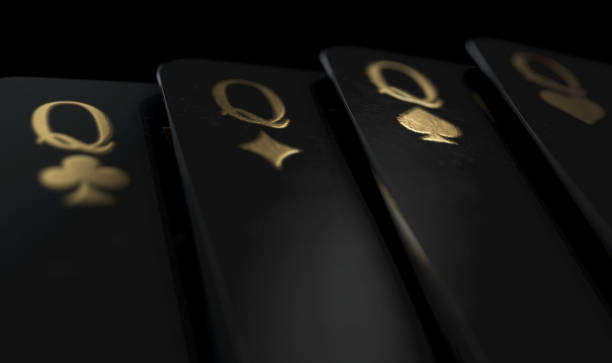 istock Black Casino Queen Cards 1281600622