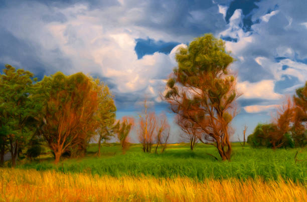 istock Oil landscape painting 1281603733