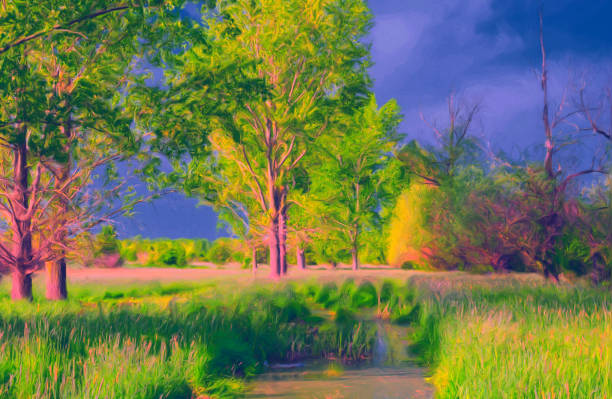 istock Oil landscape painting 1281603803