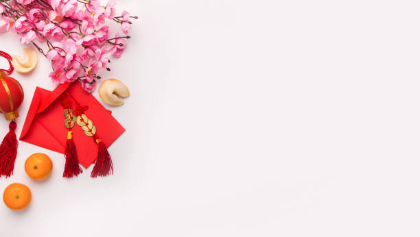 Chinese New Year decorations on a white background