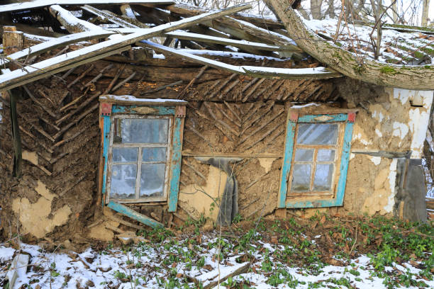 istock ruins of an old abandoned destroyed house 1281609138