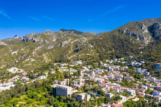 Village of Bellapais and it's famous medieval abbey. Kyrenia district, Cyprus Village of Bellapais and it's famous medieval abbey. Kyrenia district, Cyprus kyrenia photos stock pictures, royalty-free photos & images