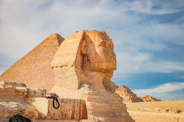 istock Ancient sphinx and pyramids, symbol of Egypt 1281613478