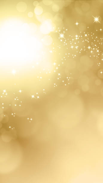 istock Sparkle gold banner background with blurry bokeh lights - abstract Christmas design 1281619193
