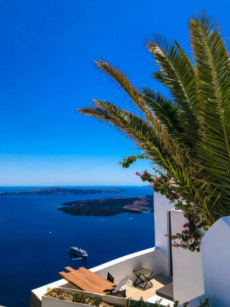 istock Greek houses and sea view 1281622066