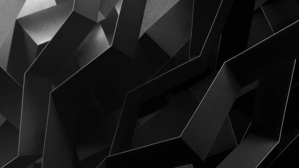 istock Composition made of black paper, abstract background 1281629938