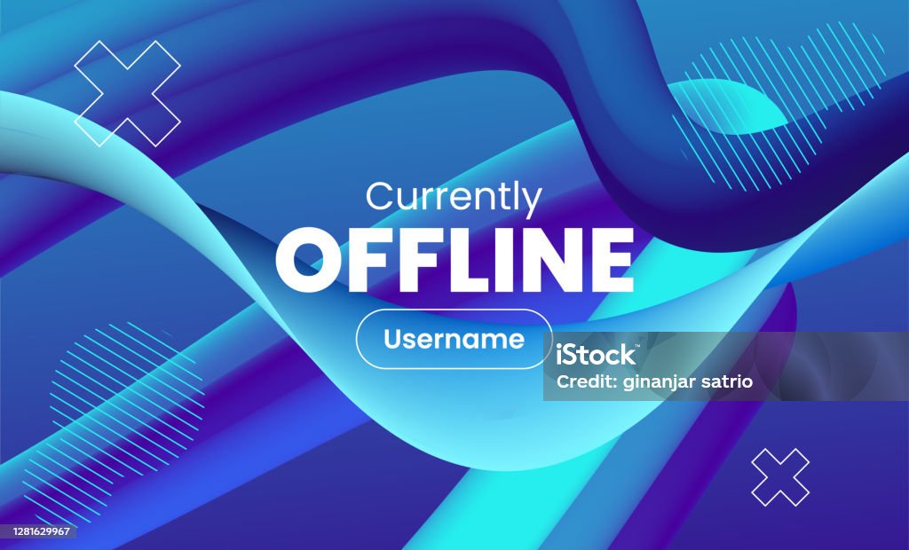Offline Status Graphics Currently Offline Banner With Liquid Shape And Color Flow Gradient ...