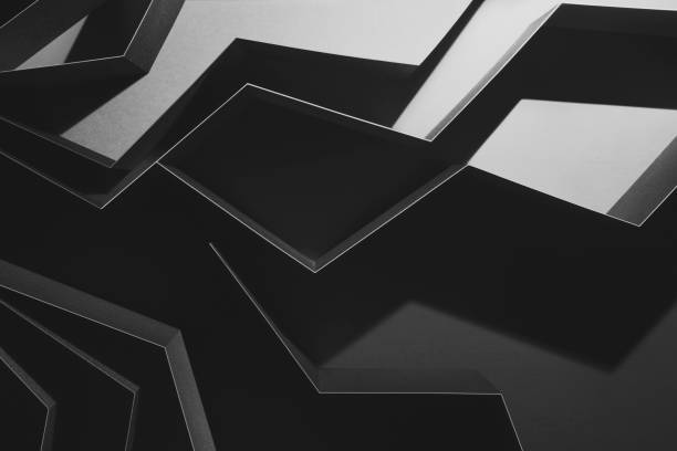 istock Composition made of black paper, abstract background 1281630061