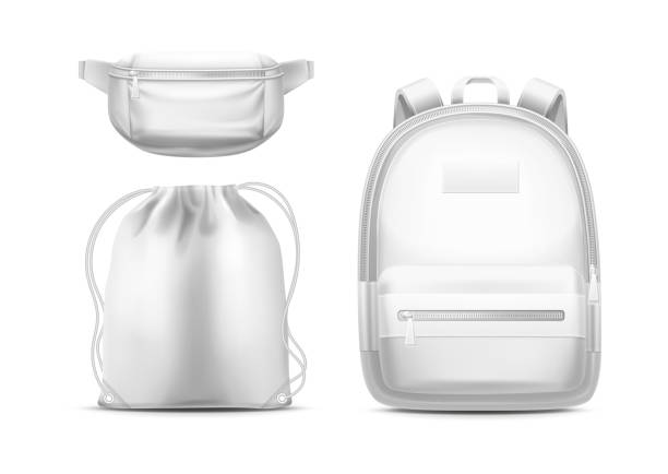 istock Backpack, sport bag with ropes, belt fanny pack 1281631378