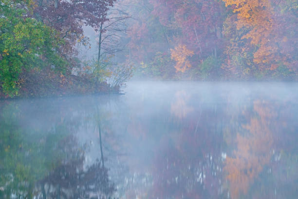 istock Autumn Eagle Lake in Fog 1281631665