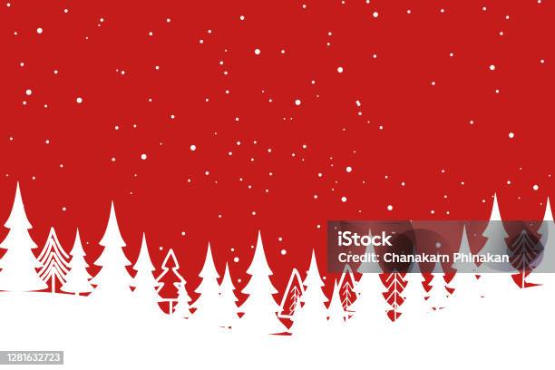 聖誕快樂聖誕樹在紅色背景向量圖形及更多聖誕節圖片 - 聖誕節, 背景 - 主題, 節日