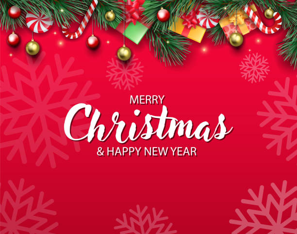 ilustrações, clipart, desenhos animados e ícones de cartão ornamentado vermelho - christmas backgrounds holiday christmas decoration