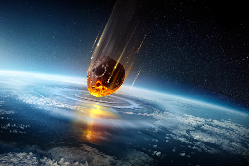 Enorme meteoreo golpeando a la atmósfera de nuestros planetas photo
