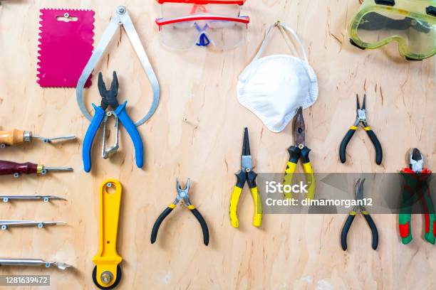 Working Tools Display Working Tools On Display In Workshop Indoorshorizontal Image Stock ...