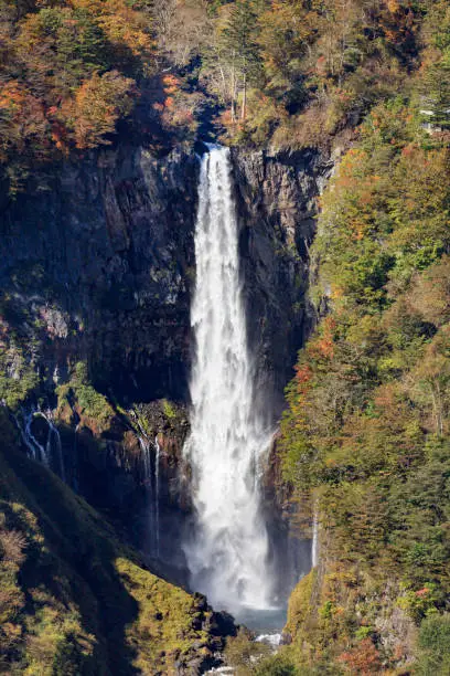 Photo of Autumnal kegon waterfall seen from Akechidaira