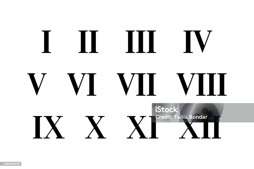 Roman Numerals Icon Set Simple Design Stock Illustration Download