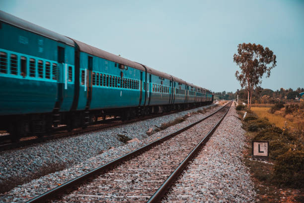 Passenger Train India stock photo