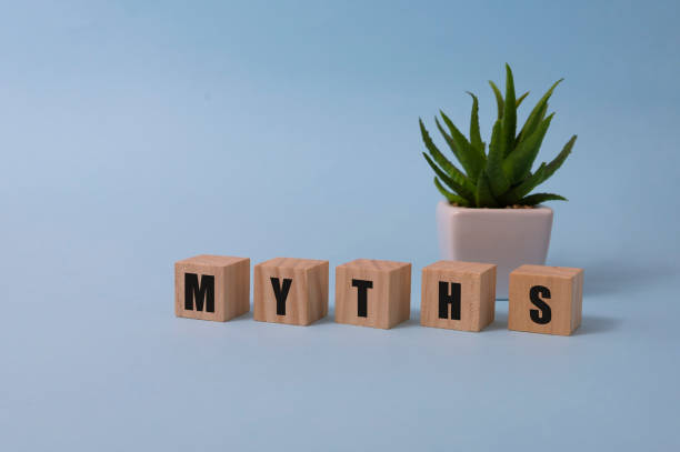 istock Myths word on wooden cubes. Myths concept 1281644855