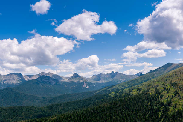 istock Taiga. Siberia. Day mountain landscape 1281644926
