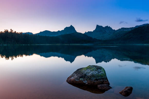 Mount Rundle and Two Jack Lake in Banff National Park in the Canadian Rockies