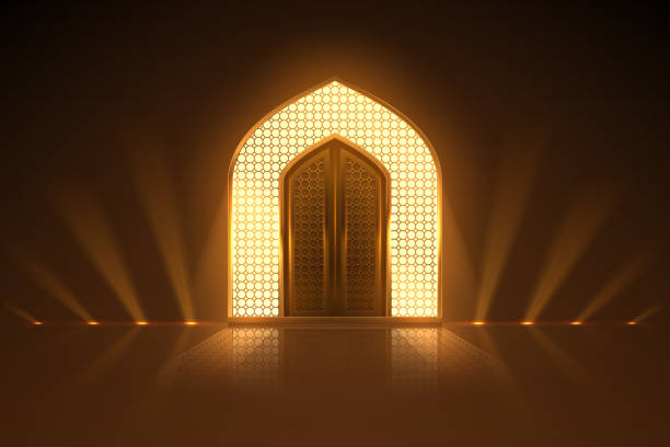 ilustraciones, imágenes clip art, dibujos animados e iconos de stock de arco de oro árabe con efecto luz - eman mansour beauty arabia