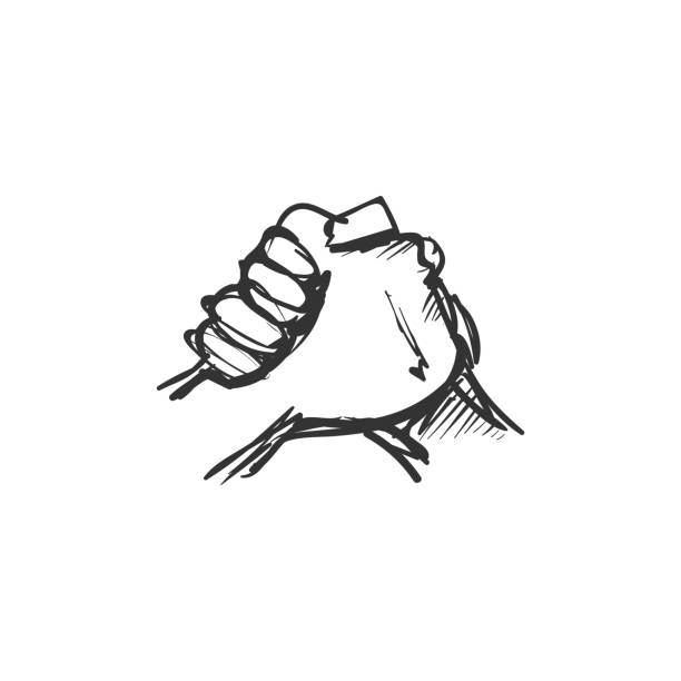 illustrations, cliparts, dessins animés et icônes de icône de la ligne de prise en charge des amis. aider la main. illustration vectorielle isolée - trust assistance human hand partnership