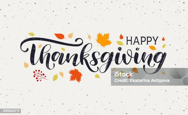 Happy Thanksgiving Day Typography Vector Design Stock Illustration - Download Image Now - Thanksgiving - Holiday, Web Banner, Banner - Sign