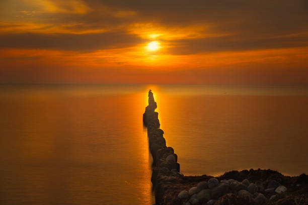 Sunrise, sunset on the Baltic Sea on the island of Rügen