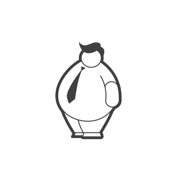 ilustraciones, imágenes clip art, dibujos animados e iconos de stock de gordo hombre de dibujos animados personaje mascota - dieta obesa obeso obesidad cuerpo gran pérdida persona no saludable comida vientre cintura adulto comer ilustración de grasa burn - fatness