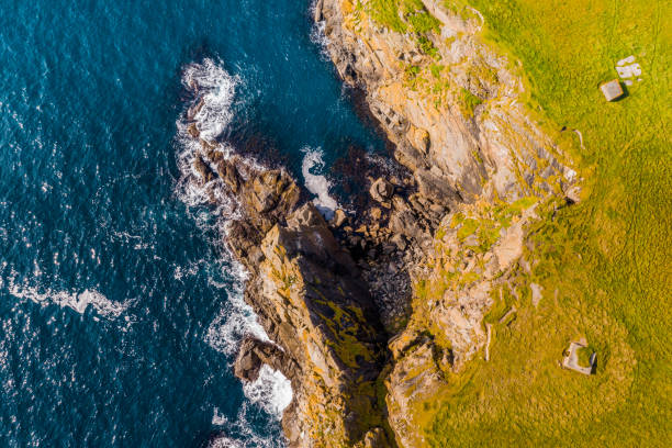 istock Aerial view of cliffs and sea 1281655609