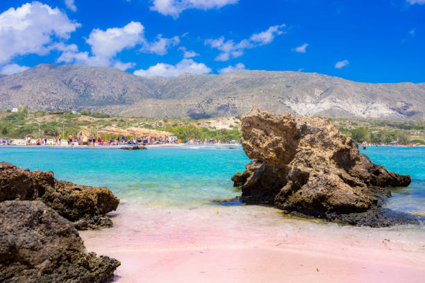 istock Tropical sandy beach with turquoise water, in Elafonisi, Crete, Greece 1281656545