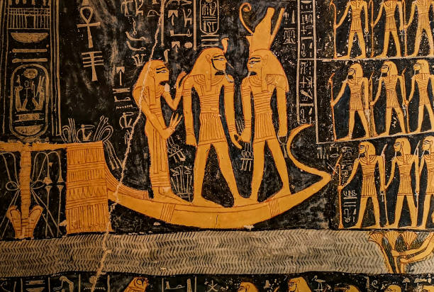 kv9, vale dos reis nº 9, tumba de memnon, tumba dos faraós da 20ª dinastia: ramsés v e ramsés vi - egyptian dynasty - fotografias e filmes do acervo