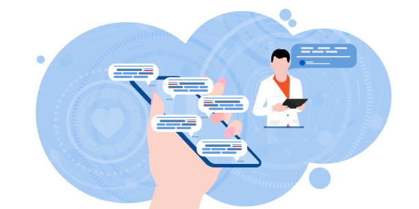 istock chat support with a doctor. Information site on coronavirus. Online doctor appointment 1281658434