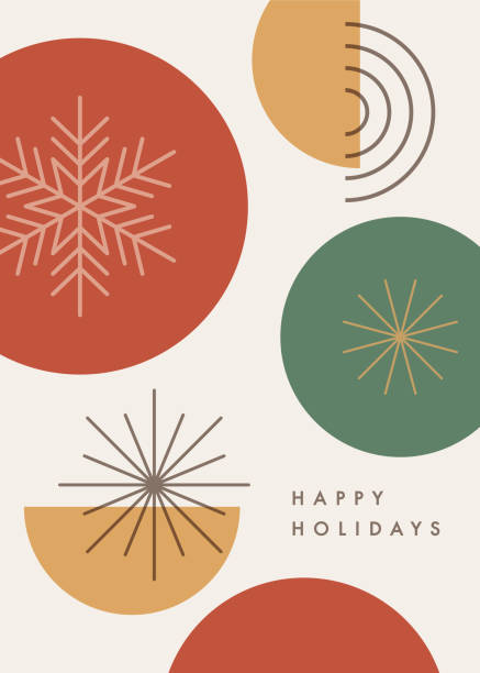 ilustrações de stock, clip art, desenhos animados e ícones de happy holidays card with modern geometric background. - cartão de saudações ilustrações