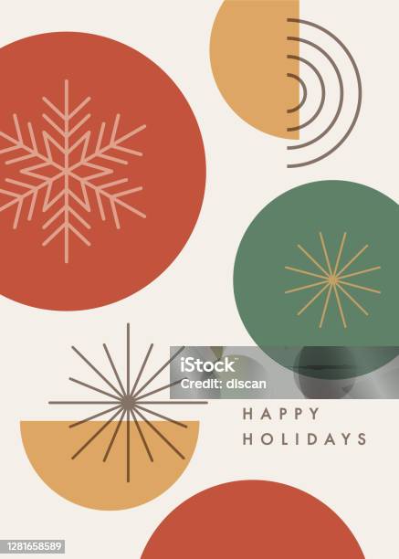 Happy Holidays Card With Modern Geometric Background Stock Illustration - Download Image Now