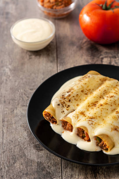 istock Delicious meat cannelloni pasta 1281662036