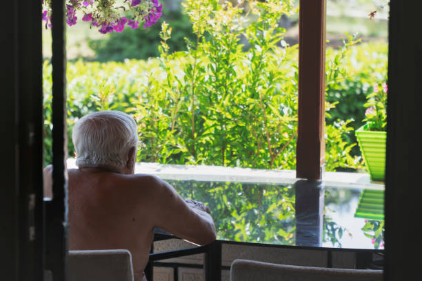 Nursing home, Senior man, Retirement, Contented emotion, Loneliness