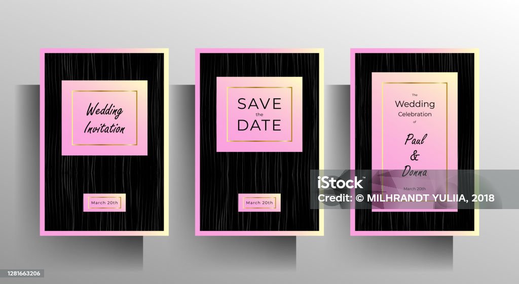 Inviting Cover Design Cover Design Wedding Invitation Template Set Stock Illustration ...