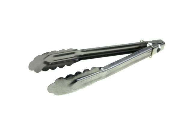 istock Stainless steel ice tongs isolated on white background. 1281664239