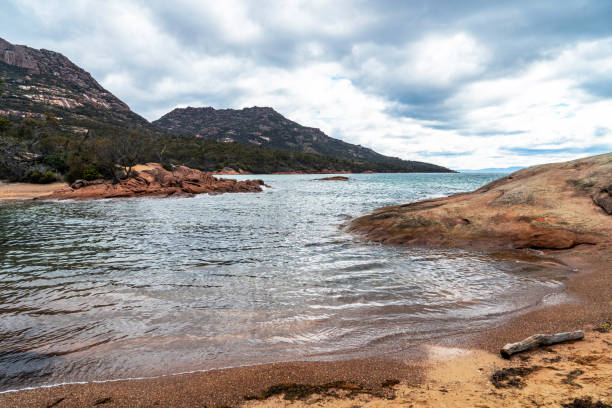 Honeymoon Bay, Freycinet National Park at Freycinet Peninsula Tasmania, Australia Tasmania, Australia. honeymoon bay stock pictures, royalty-free photos & images