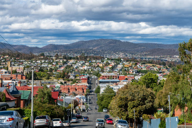 西ホバート、タスマニア州、オーストラリアのパトリックストリートビュー - hobart ストックフォトと画像