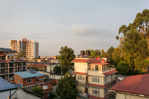 Photo of the apartment building taken during the evening time at Jhamsikhel, Lalitpur, Kathmandu