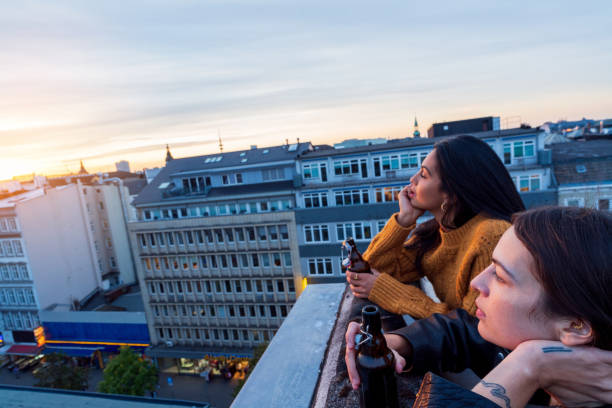 istock Beutiful girls chat and enjoy the view 1281673089